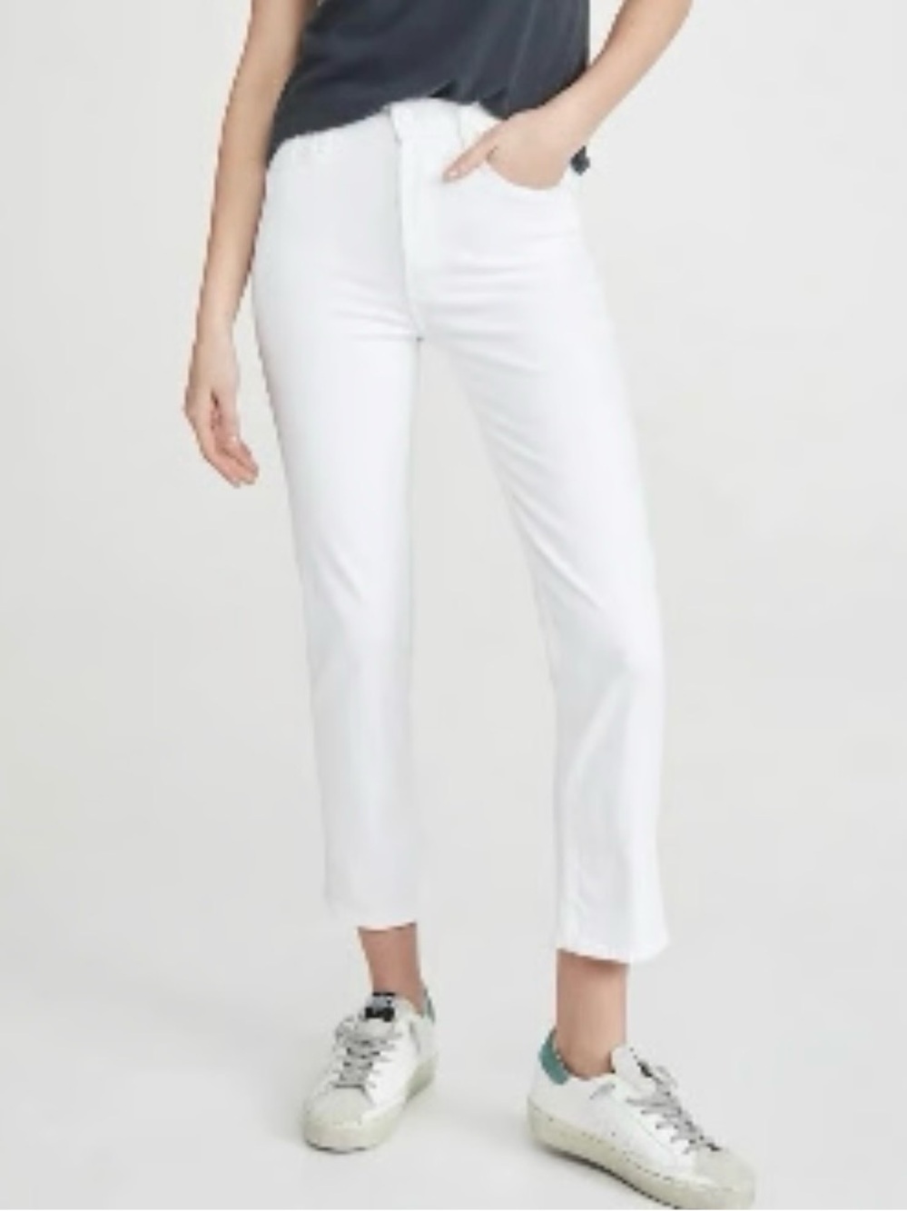 MOTHER The Tomcat Totally Innocent High Rise Straight Jeans White Size 31